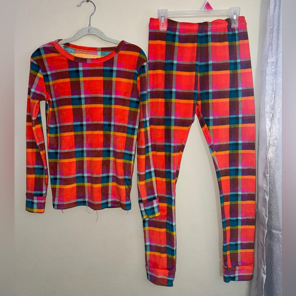 Cat & Jack, girls matching velour pajamas, size 12